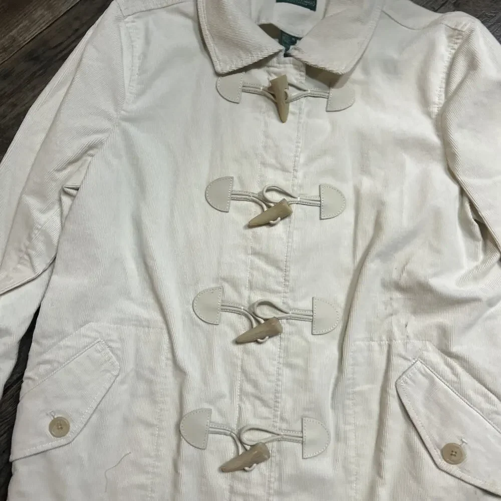 $179 Ralph Lauren Womens Tundra - Fashio Peak Cream Corduroy Jacket XL - Picture 3 of 8